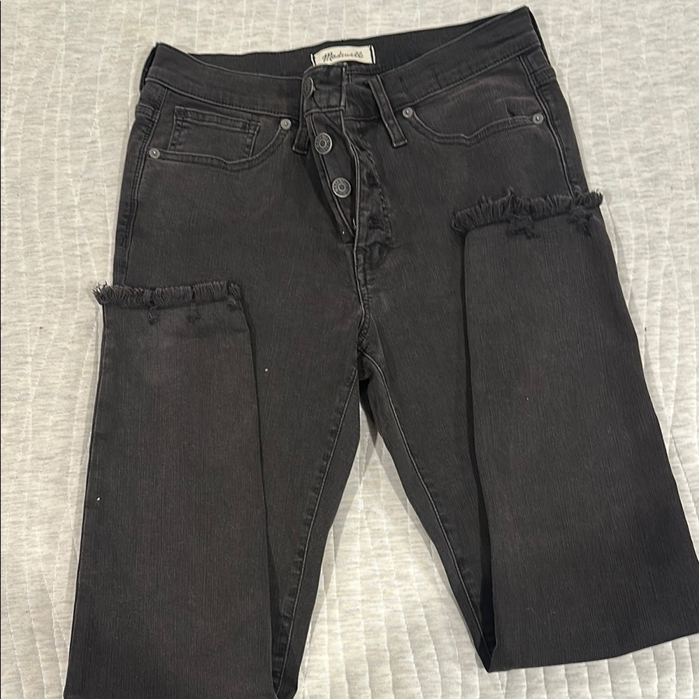 Madewell Black Skinny Jeans Distressed